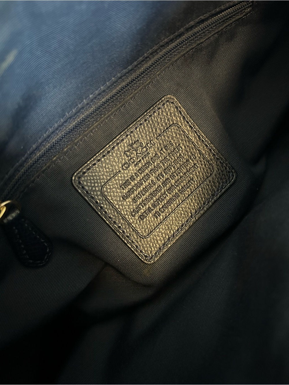 Coach Christie Navy Leather Shoulder Tote - Picture 8 of 9